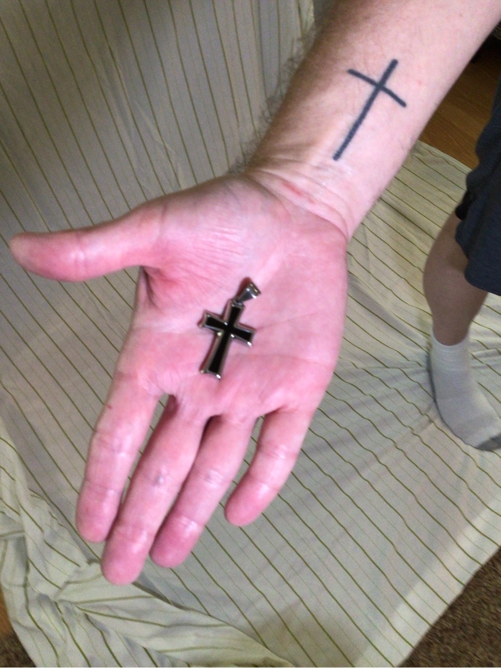 Black Cross Pendant Necklace - Men's Religious Jewelry